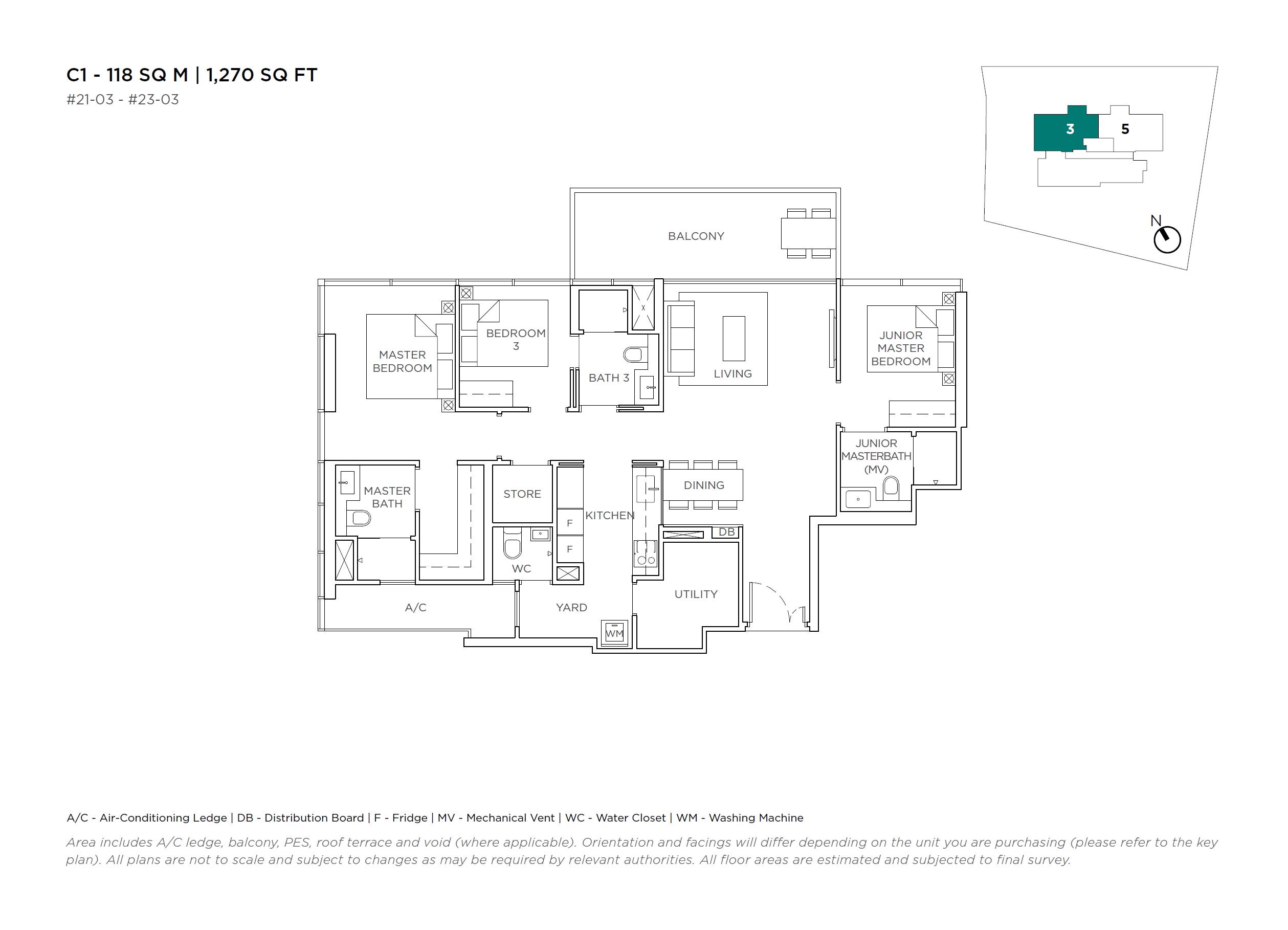 3 Cuscaden 3 Bedroom Floor Plan 12