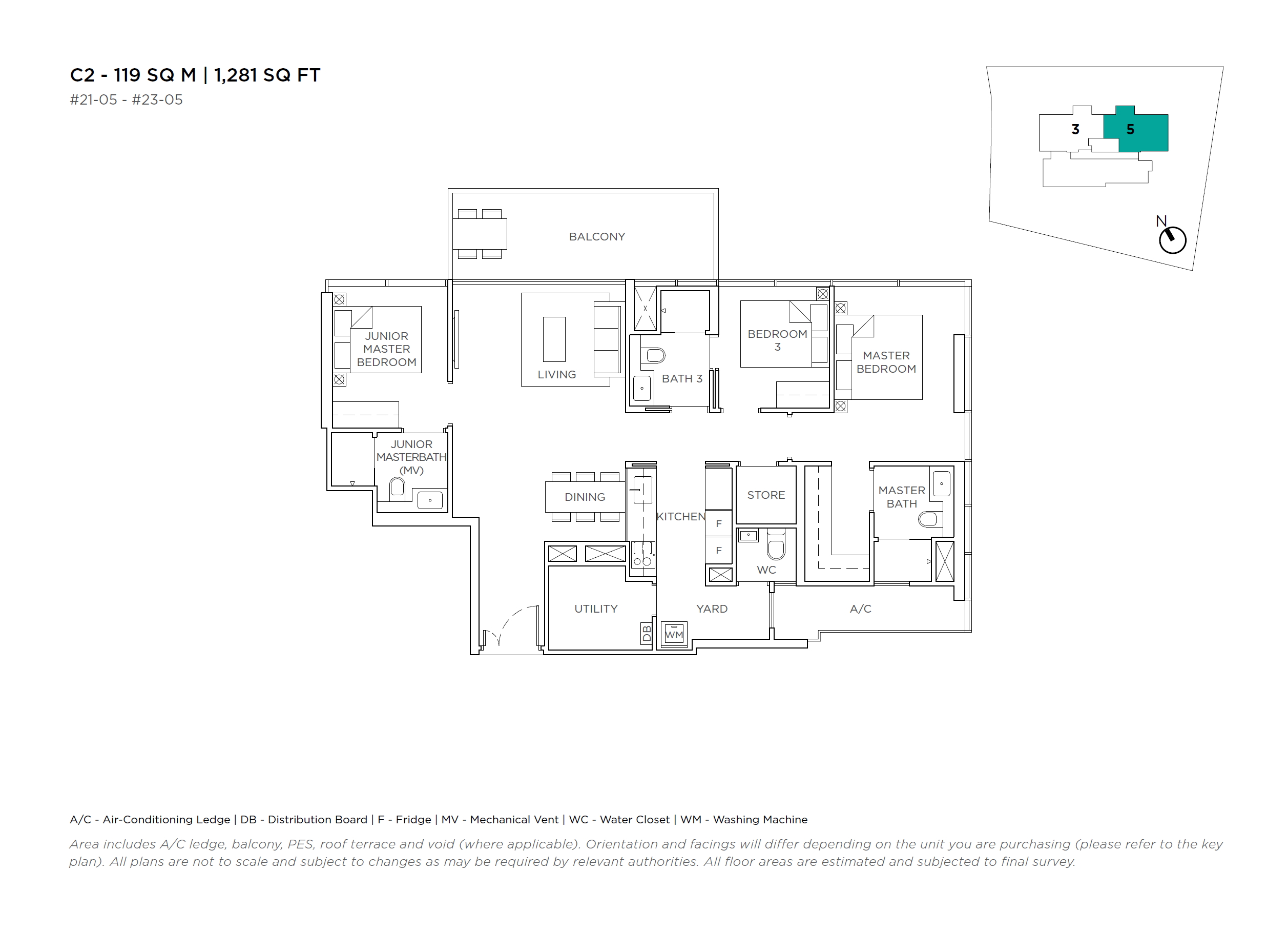 3 Cuscaden 3 Bedroom Floor Plan 13